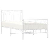 Metal Bed Frame without Mattress with Footboard White 90x190cm 373750