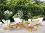 Folding Chairs 4 pcs Cream White Fabric and Solid Wood 3214637