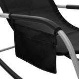 Sun Lounger Set of 2 Black and Grey Textilene Standard 310509