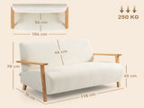 Small Sherpa Fabric 2 Seater Sofa Settee - Cream White T3398P342280