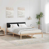 Bed frame Brown and black 135 x 190 cm Solid pine wood 878551