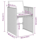 Garden Dining Set 5 pcs Black Poly Rattan 3380690