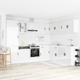 14 Piece Kitchen Cabinet Set "Porto" Gloss White Engineered Wood 3314993