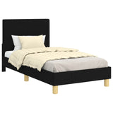 Children's Bed Frame with Headboard Black 80 x 160 cm Fabric 42010986