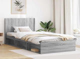 Bed Frame with Storage and Headboard Grey Sonoma 75 x 190 cm 3413914