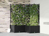 Garden Planter 3 pcs Black 80 x 80 x 143 cm PP 42002841