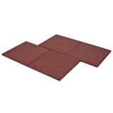Fall Protection Tiles 24 pcs Rubber 50x50x3 cm Red 276272
