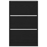 Shoe Cabinet Black Oak 80 x 21 x 125.5 cm Engineered Wood 869104