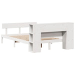 ZNTS Bookcase Bed without Mattress White 140x200 cm Solid Wood Pine 3321775