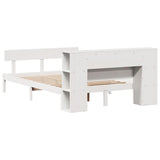 ZNTS Bookcase Bed without Mattress White 140x200 cm Solid Wood Pine 3321775