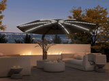 3 Cantilever Garden Parasol with Solar Powered Lights, Crank Handle & Cross Base, UPF 50, 360&deg T3398P323816