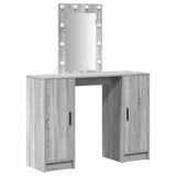 Dressing Table with Door Grey 102 x 33 x 135 cm Engineered Wood 865186