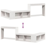 Bedside Cabinet with Desk White 232x122x75 cm Solid Wood Pine 855751
