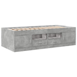 Bed Frame with Storage with Drawer Concrete Grey 80 x 200 cm 3429498