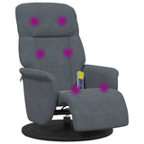 Massage Recliner Chair Dark Grey 91 x 71 x 105 cm Velvet 42018599