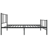 Metal Bed Frame without Mattress with Footboard Black 100x190cm 352492