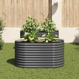 Garden Raised Bed 160x80x81 cm Galvanised Steel Grey 45524