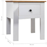 Bedside Cabinet White 46x40x57 cm Pine Panama Range 282693