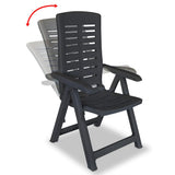 Garden Chair Set of 2 Anthracite Plastic Medium Foldable 43897