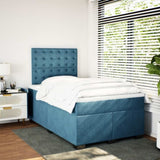 Box Spring Bed with Mattress Blue 120x190 cm Small Double Velvet 3290874