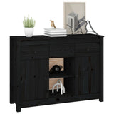 Sideboard Black 100x35x74,5 cm Solid Wood Pine 814553