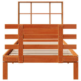 Bookcase Bed without Mattress Wax Brown 90x200cm Solid Wood Pine 3322772