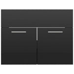 ZNTS Bathroom Furniture Set High Gloss Black Engineered Wood 3070872