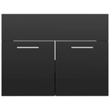 ZNTS Bathroom Furniture Set High Gloss Black Engineered Wood 3070872