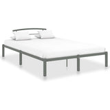 ZNTS 284666 Bed Frame without Mattress Grey Metal 160x200 cm