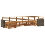 Sectional Sofa Set 7 pcs Natural Solid Acacia Wood 3384635