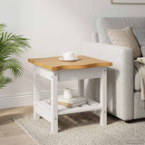 Side Table EKAI White 50 x 50 x 45.5 cm Solid Pine Wood 42037022