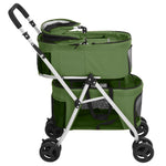 2-Layers Folding Dog Stroller Green 83x48x97 cm Oxford Fabric 172207