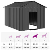 Dog House with Roof 113x153x101 cm Galvanised Steel 4100919