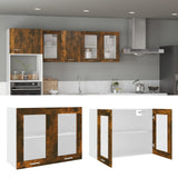 Hanging Glass Cabinet Lyon Smoked Oak 80x31x60 cm Engineered Wood 815594