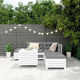 6 Piece Garden Sofa Set White Solid Wood Pine 3250697