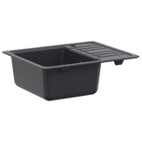 Kitchen Sink with Drainer Granite 57.5 x 46 x 28 cm Graphite 42053747
