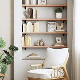 Wall Shelf Light Brown 80x20x4 cm Treated Solid Wood Oak 363660