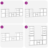5 Piece TV Units with Storage "ODDA" White Solid Wood Pine 3365383