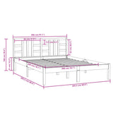 Bed Frame without Mattress White 200x200 cm Solid Wood 3105426
