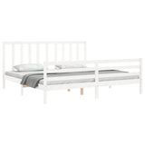 Bed Frame without Mattress White 200x200 cm Solid Wood Pine 3193812