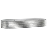 Garden Raised Bed Galvanised Steel 249x100x36 cm Silver 318997