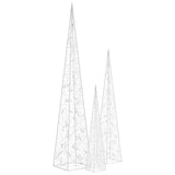 Acrylic Decorative LED Light Cone Set Blue 60/90/120cm 328973