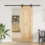 Sliding Door with Hardware Set 80x210 cm Solid Wood Pine 3332731
