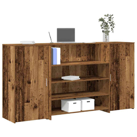 Reception Desk Old Wood 200x50x103.5 cm Engineered Wood 3324185