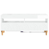 LED TV Cabinet High Gloss White Engineered Wood 896329