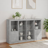 Sideboards with LED Lights 3 pcs Concrete Grey Engineered Wood 3209138