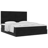 Ottoman Bed with Mattresses Black 160x200cm Velvet 3313411