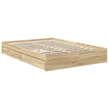 Storage Bed with Drawer Sonoma Oak 140 x 190 cm Engineered Wood 3411899