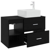 Bathroom Furniture Set 2 pcs Black Oak Engineered Wood 3403897