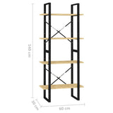 4-Tier Book Cabinet 60x30x140 cm Solid Pine Wood 806442